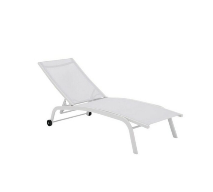 Sun-lounger DKD Home Decor With wheels PVC Aluminium (187,5 x 64 x 97 cm)