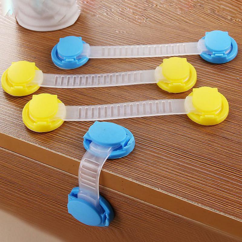 Multifunctional baby anti-pinch child safety drawer lock 10CM BLUE Q5PCS